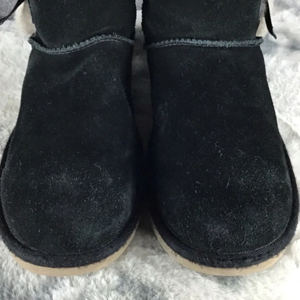 UGG Koolaburra Suede Victoria Three Bow Faux Fur Lined Boot‎ Size 7